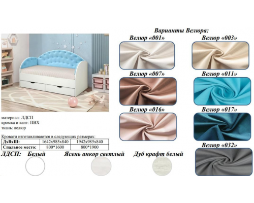 Кровать ''Софа №10.1'' с мягкой спинкой и мягкими элементами